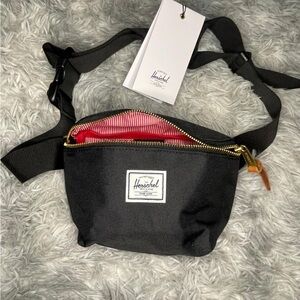 Herschel Supply Company Black Crossbody Bag with Red Lining